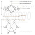 China Custom 21 head bubble glass black chandelier Supplier